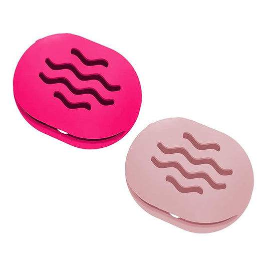 2-Pack Sponge Holder Silicone Makeup Sponge Travel Case Makeup Beauty Sponge Holder - Travel Storage Case for Beauty Blenders, Portable Organizer（Rose+Pink）