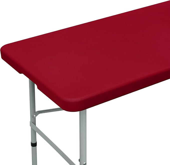 NEWISHER Fitted Rectangle Tablecloth 36 x 60 Inch Elastic Table Cloth Stretch Spandex Table Cover Burgundy Washable Polyester Table Top Cap Cover for Dining Picnic Camping Indoor and Outdoor