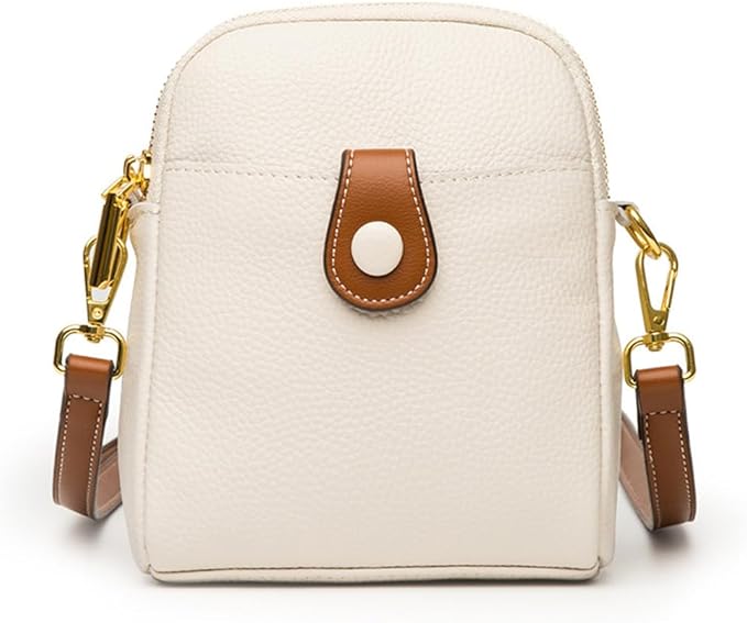 Mudono Small Crossbody Bag for Women Genuine Leather Cell Phone Purse Lightweight Shoulder Bag Vintage Daily Wallet Bag