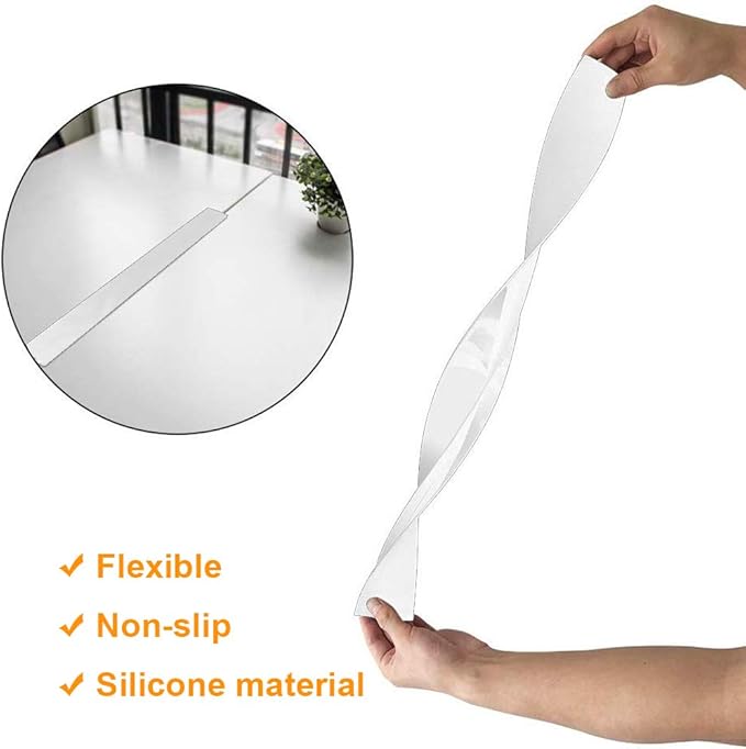Kitchen Silicone Stove Counter Gap Cover with Heat Resistant Wide & Long Gap Filler Used for Protect Gap Filler Sealing Spills in Kitchen Counter, Stovetops2 Pack, White, 21 Inch）
