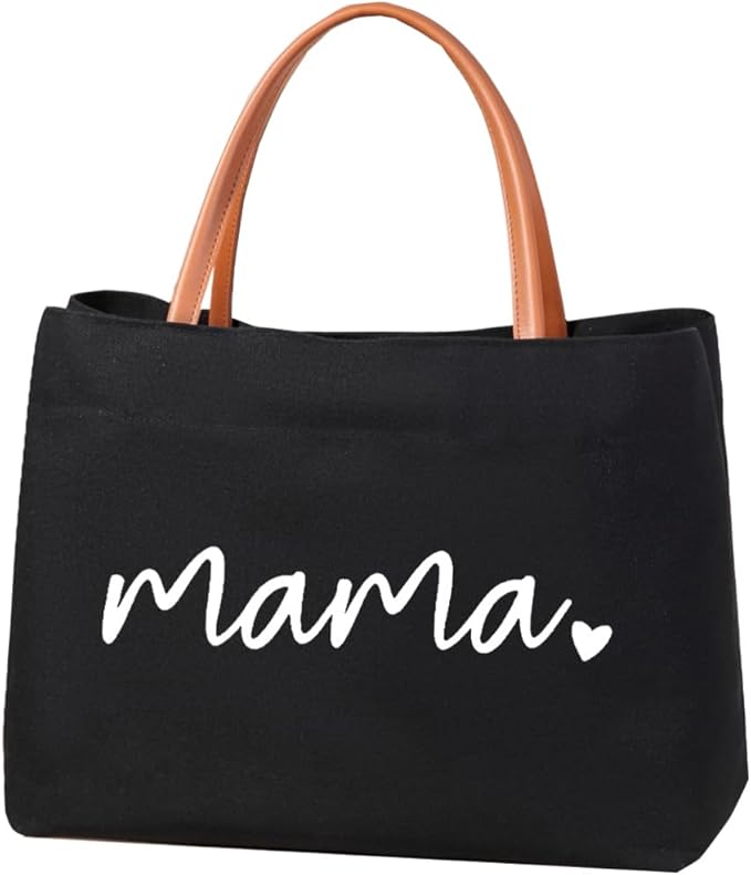 kifasyo Mom Mama Bag Mother Gifts Momlife Tote for Hospital, Shopping, Beach, Travel