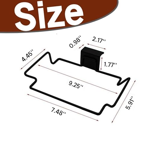 Metal Trash Bag Holder for Kitchen, Office, Dorm Room, Hanging Trash Can, Under Cabinet Hanger Rack, Space Saving Garbage Hook, Bag Holder for Plastic Bags (Black, 9.3 * 5.9'')