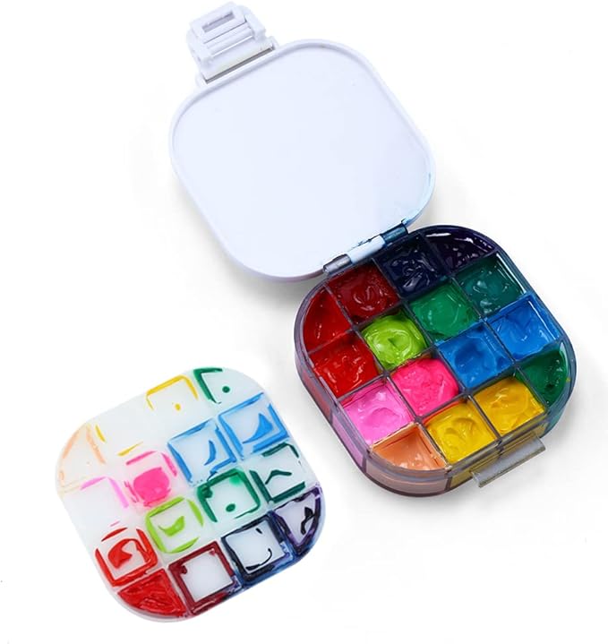 Transon Paint Saver Storage Palette Box 16well Portable Airtight Moisturizing White