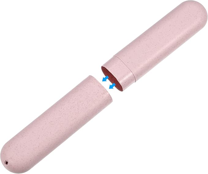 VOCOSTE 2pcs, Traveling Toothbrush Holders Case, PP Toothbrush Case for Travel Business, Pink, 8.07''x1.22''x0.83''