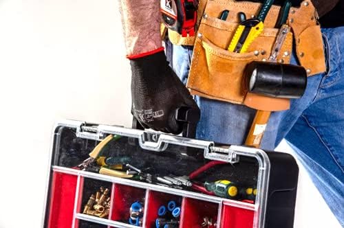 Vertical Parts Organizer Box – Deep Storage Container with 14 Compartments & 6 Removable Dividers – Heavy-Duty Shelf Unit for Hardware, Plumbing, Electrical, or Craft Supplies