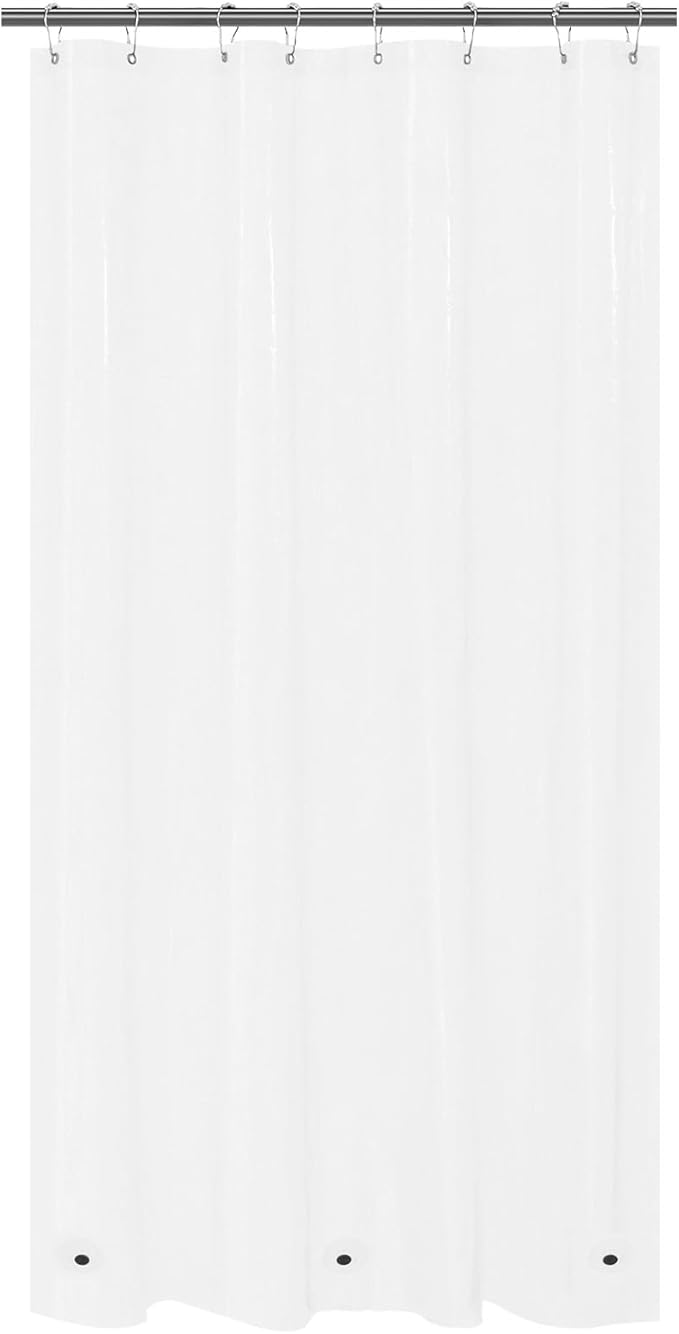 Mrs Awesome Narrow Clear Shower Curtain Liner with 3 Magnets, 48x72 Premium Flexible Sturdy Plastic Shower Curtain for Bathroom Shower Stall Lightweight, Waterproof, Clear