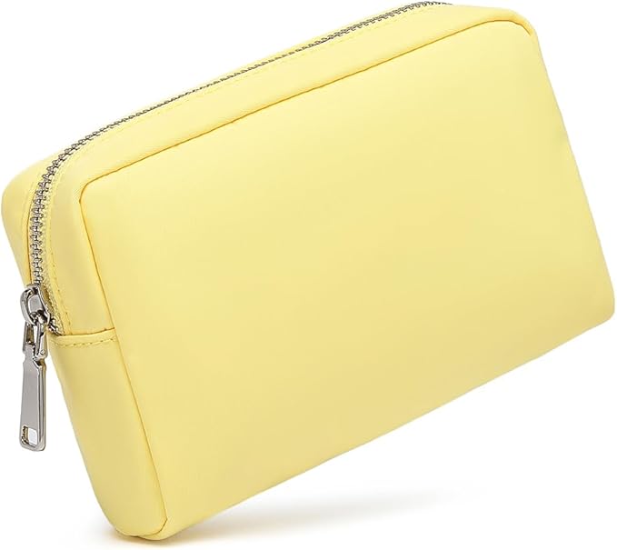 Waterproof Makeup Bag Large Capacity Women's Classic Black Wash Bag Adjustable Partition Wash Bag Brush and Cosmetic Carrying Bag… (Yellow)