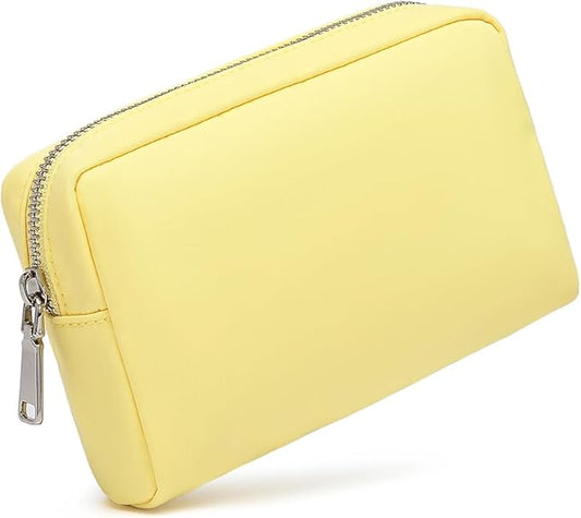 Waterproof Makeup Bag Large Capacity Women's Classic Black Wash Bag Adjustable Partition Wash Bag Brush and Cosmetic Carrying Bag… (Yellow)