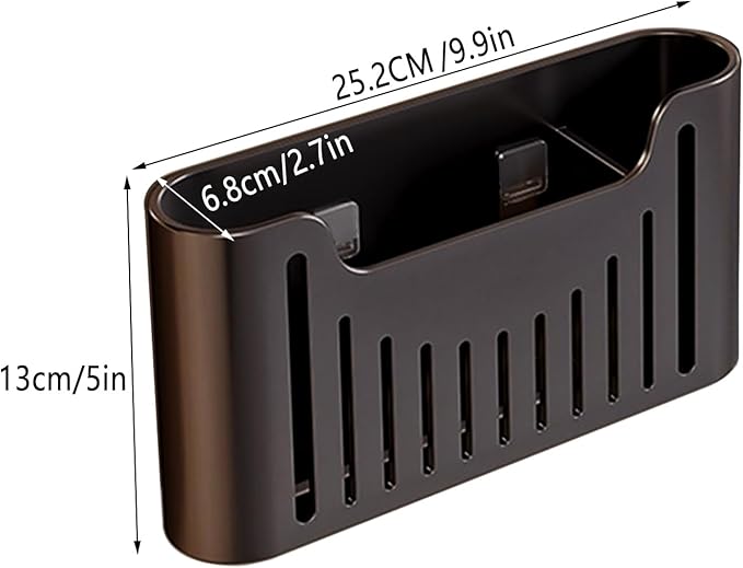 Kitchen Cabinet Door Storage Box, Self-Adhesive Wall-Mounted Storage Box, Wardrobe/Bathroom/Refrigerator Small Item Organizer (Black)