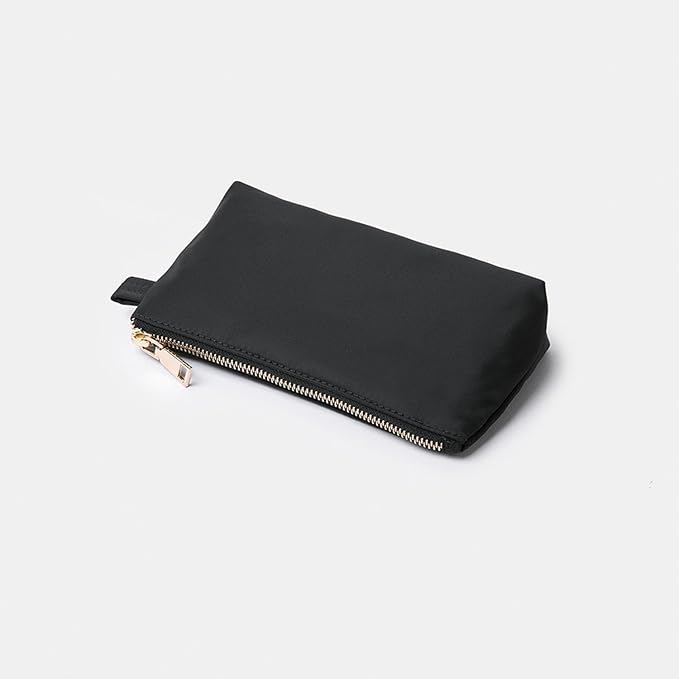 Travel Toiletry Bag for Women Cosmetic Bag with two Dividers Portable Makeup Bag Organizer (Nylon/Black)