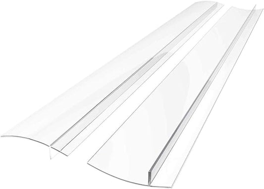 Linda's Essentials Silicone Stove Gap Covers (2 Pack), Heat Resistant Oven Gap Filler Seals Spaces Between Stovetop and Counter, Easy to Clean Stove Side Guard (25 Inches, Clear)