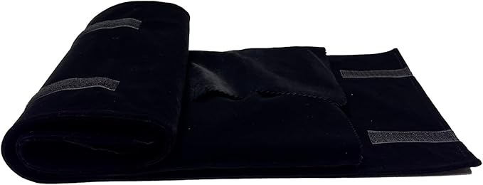 UnionPlus Velvet Jewelry Case Roll Bag for Necklace Bracelets, Extra Large with Elastic Band for Necklaces, Great Jewelry Organizer for Travel (Black - Multi)