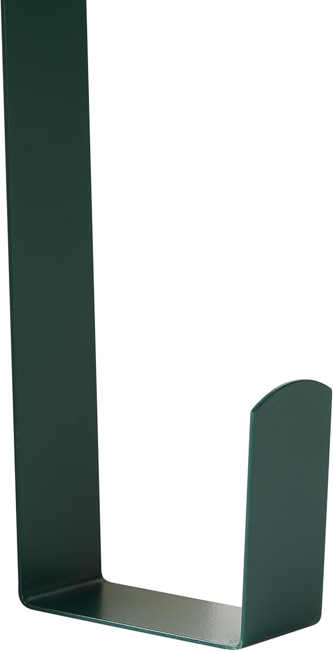 Wreath Hanger for Front Door, Slim Over The Door Hook, Easy to Use and Reusable Holiday Wreath Holder for Christmas, Thanksgiving, Halloween and Daily Décor (15" Green, 2)