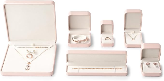 Oirlv Luxury Leather Bracelet Gift Box Bangle Box Jewelry Case Storage Case Organizer Holder(Pink)