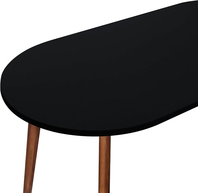 NEWISHER Fitted Oval Tablecloth 42 x 60 Inch Elastic Table Cloth, Stretch Spandex Table Cover Black Washable Polyester Top Cap Cover for Dining Picnic Camping Indoor and Outdoor