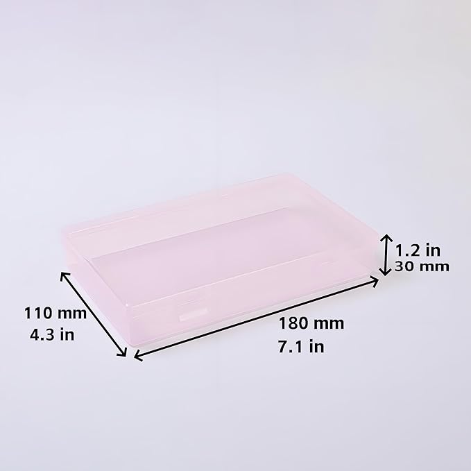 LJY 6 Pieces Rectangular Empty Mini Plastic Organizer Storage Box Containers with Hinged Lids (7.1 x 4.3 x 1.2 inch, Pink)
