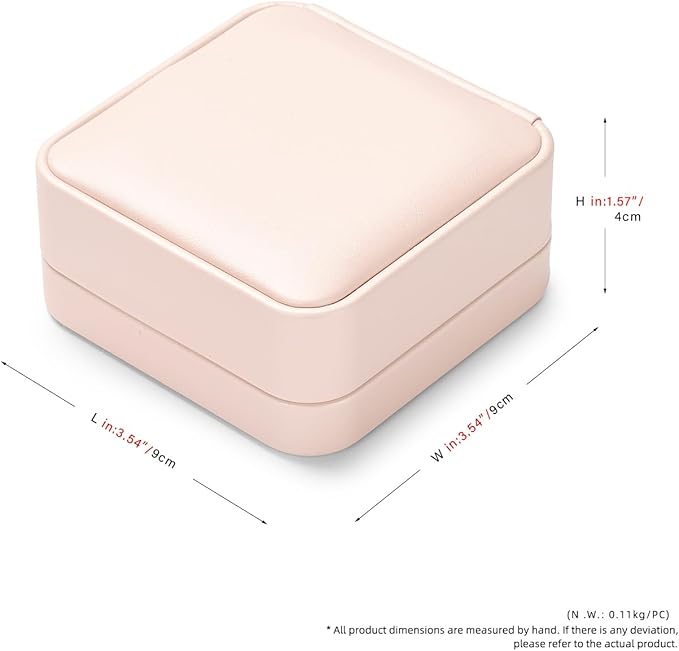 Oirlv Luxury Leather Bracelet Gift Box Bangle Box Jewelry Case Storage Case Organizer Holder(Pink)