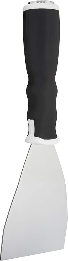 Amazon Basics Soft Grip Bent Scraper with Pole Socket, Heavy-Duty Hammer End for High-Reach Scraping, 3"