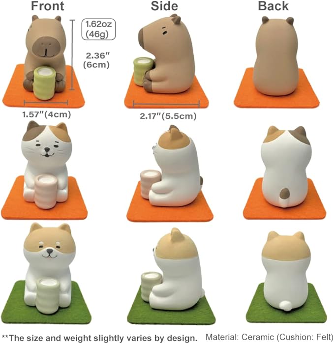 Stone Diffuser Tea-Drinking Animals [ Designed in Japan] Non Electric Passive Diffuser for Essential Oil and Aromatherapy (Ceramic/Clay) (Tea-Drinking Capybara)