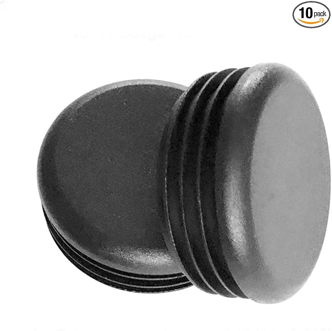 (Pack of 10) 2-1/4" Round Plugs (10-14 Ga 1.99" to 2.08" ID) || 2.25 Inch OD Black Plastic End Caps | Office and Patio Furniture Finishing caps | Fitness Eqpt End Caps | Fencing Post Inserts | by SBD