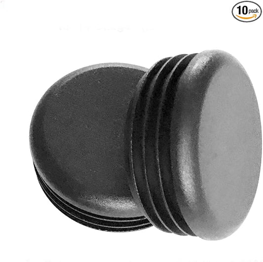 (Pack of 10) 2-1/4" Round Plugs (10-14 Ga 1.99" to 2.08" ID) || 2.25 Inch OD Black Plastic End Caps | Office and Patio Furniture Finishing caps | Fitness Eqpt End Caps | Fencing Post Inserts | by SBD