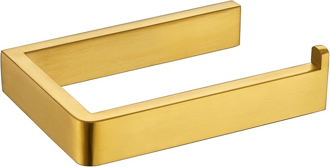 Angle Simple Toilet Paper Holder, SUS304 Stainless Steel Bathroom Toilet Tissue Roll Holder for Wall, Brushed Dark Gold