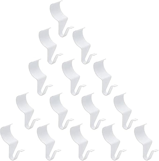 24 Pack No-Hole Needed Vinyl Siding Hooks, White Vinyl Siding Hangers Metal Clips Stainless Steel Wall Hanging Hooks for House Outdoor Light Decorations