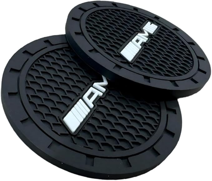 Car Cup Holder Coasters Compatible with Mercedes Benz Series Interior Accessories,Recessed Silicone Anti Slip Cup Holder Coaster Interior Accessories 2.75in 2Pack(Black)