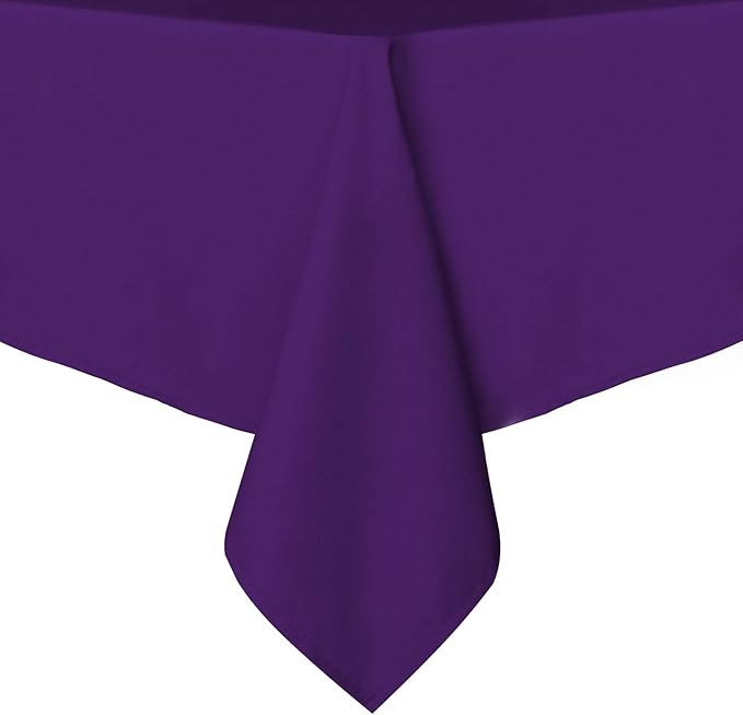 sancua Rectangle Tablecloth - 70 x 70 Inch - Stain and Wrinkle Resistant Washable Polyester Table Cloth, Decorative Fabric Table Cover for Dining Tables, Buffet Parties and Camping, Purple