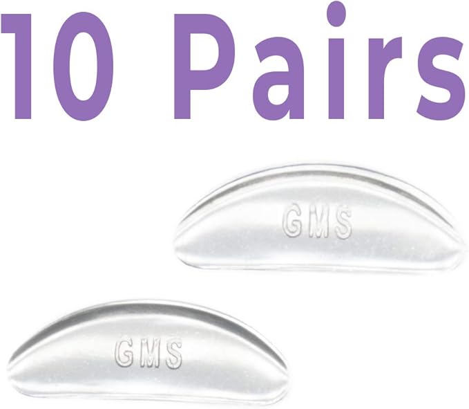 2.5mm Anti-Slip Adhesive Contoured Soft Silicone Eyeglass Nose Pads with Super Sticky Backing - 5 Pair (2 Pack)