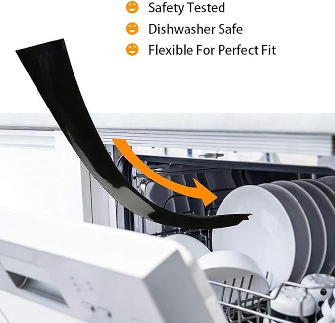 Stove Gap Covers Kitchen Counter Gap Covers (25 Inch, 2 Pack) Heat Resistant Oven Gap Filler Seals Gaps Between Stovetop and Counter, Easy to Clean, Black