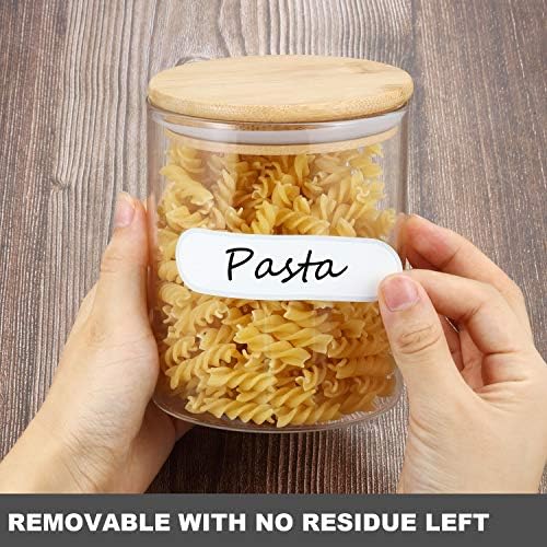 132 Pieces Removable Food Labels Stickers Waterproof Kitchen Labels for POP Food Storage, Home Organization with Marker Pen, 3 Sizes (Silver)