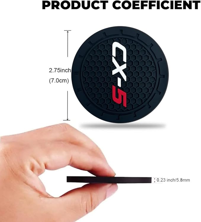 Car Cup Holder Coasters, 2PCS 2.75 Inch Coasters for Mazda CX5 Accessories