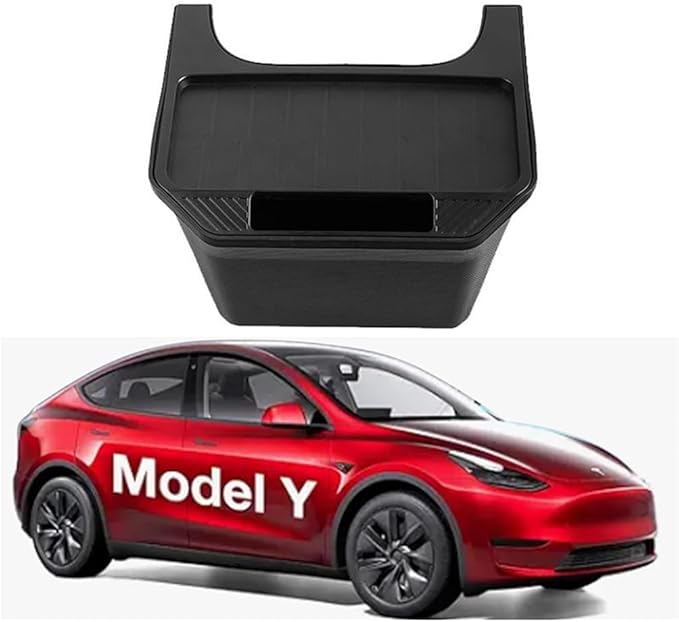 LHYUSHUN Upgrade Tesla Model Y Silicone Trash Can，Rear Center Console Organizer & Backseat Storage Box,Car Garbage Can Bin for 2020-2025 Tesla Model Y Accessories
