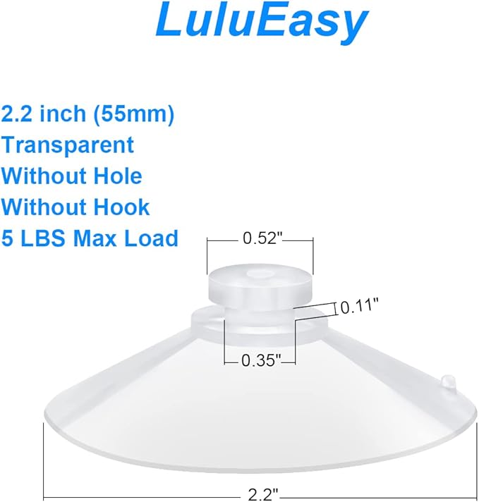 200 Pieces 2.2 inch Large Clear Suction Cups for Glass, Thick Without Hooks Without Holes, Professional Heavy Duty Sucker for Home Organization Window Decoration Bathroom Kitchen Bird Feeder
