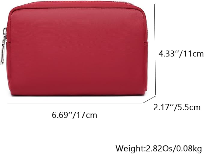 Waterproof Makeup Bag Large Capacity Women's Classic Black Wash Bag Adjustable Partition Wash Bag Brush and Cosmetic Carrying Bag… (Burgundy Red)