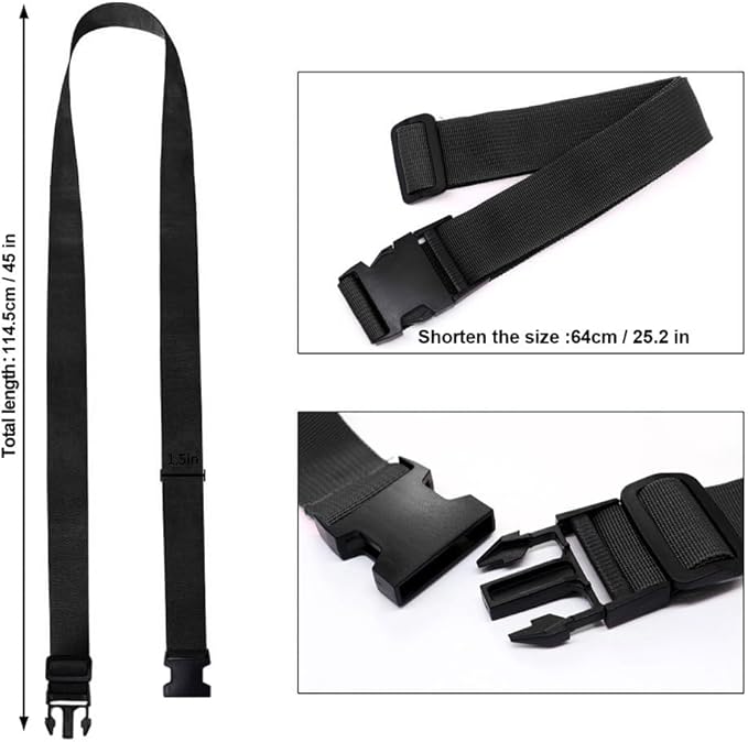 4-Pack Luggage Straps, Add Bag Luggage Straps to Connect Two Suitcases, Adjustable Luggage Belt Connector for Carry-On, Travel Attachment Accessories for Connecting Your 3 Luggage Pieces, Black