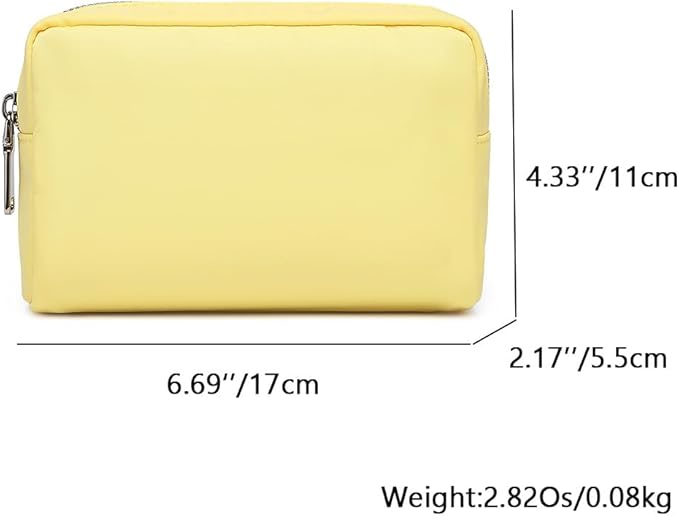 Waterproof Makeup Bag Large Capacity Women's Classic Black Wash Bag Adjustable Partition Wash Bag Brush and Cosmetic Carrying Bag… (Yellow)