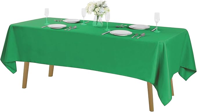 Cupuamon Rectangle Tablecloth 60x120 inch Washable Polyester Fabric Table Cloth for Wedding Party Dining Banquet Decoration（60x120, Emerald）