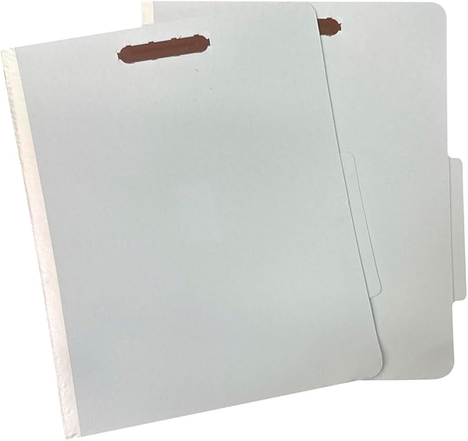 Amazon Basics Sturdy Pressboard Classification File Folders with Fasteners, Dividers, 2" Expansion for Documents Organization, 11.97 x 10.55 inch, Green, 10-Pack