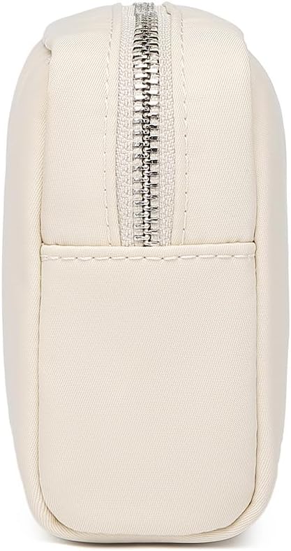 Waterproof Makeup Bag Large Capacity Women's Classic Black Wash Bag Adjustable Partition Wash Bag Brush and Cosmetic Carrying Bag… (Creamy White)