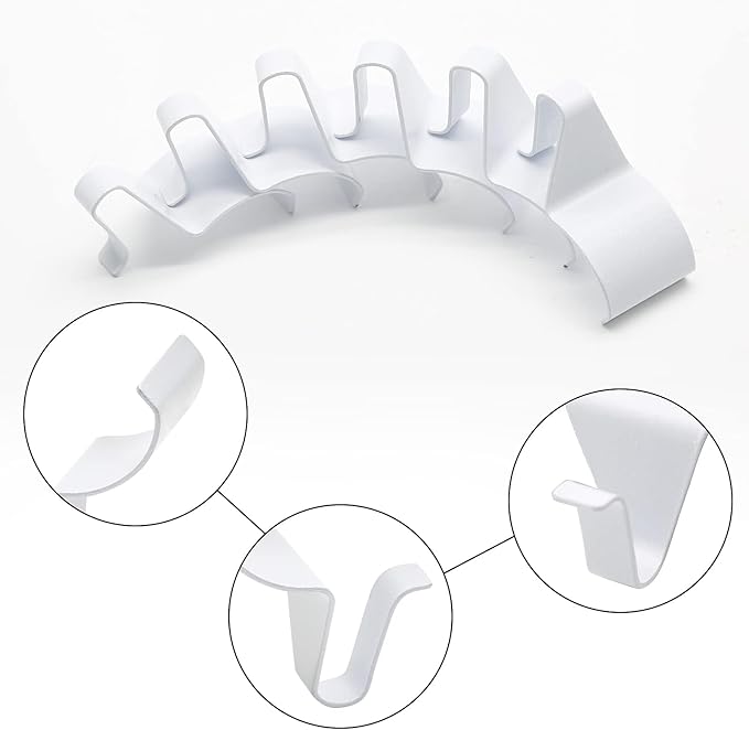 24 Pack No-Hole Needed Vinyl Siding Hooks, White Vinyl Siding Hangers Metal Clips Stainless Steel Wall Hanging Hooks for House Outdoor Light Decorations