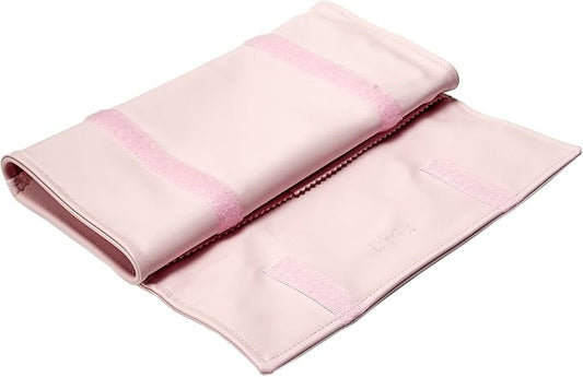 UnionPlus Travel Jewelry Roll, Faux Leather Necklaces Organizer Bag, Elastic Band and Anti-winding, Petal Pink