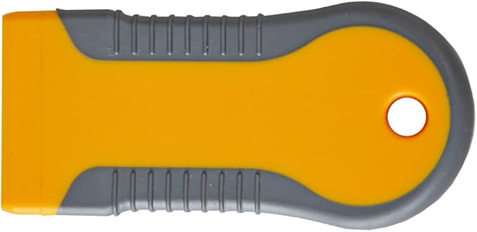EHDIS Car Sticker Remover Glass Cooktop Razor Scraper with 10pcs Replace Blades for Label,Glue,Paint,Adhesive Remover,Oven Door, Stove Cleaning-Yellow