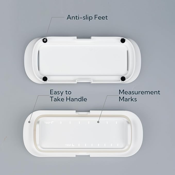 KITCHENDAO One-handed Airtight Butter Dish with Lid for Countertop and Refrigerator Door Shelf, Butter Holder with One Press to Open/Close Secure Latching Buckle for West/East Coast Butter (White)