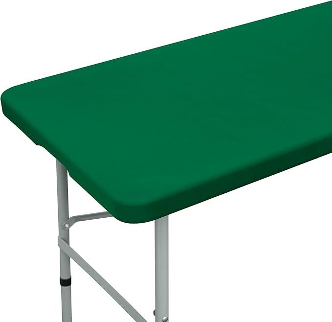 NEWISHER Fitted Rectangle Tablecloth 42 x 72 Inch Elastic Spandex Polyester Blend Table Cover Green Washable Table Top Cap Cover for Dining Picnic Camping Indoor and Outdoor