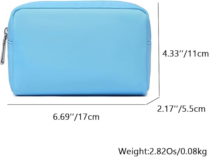 Waterproof Makeup Bag Large Capacity Women's Classic Black Wash Bag Adjustable Partition Wash Bag Brush and Cosmetic Carrying Bag… (Sky Blue)