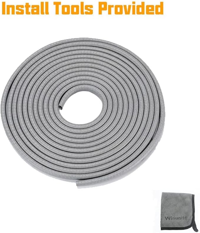 Winunite 65.6ft(20m) Car Door Edge Guards Light Gray– Fits Most Vehicles, No Glue, U-Shaped, Built-in Metal Clips, Scratch and Chip Resistant – Reduces Dings in Parking Lots