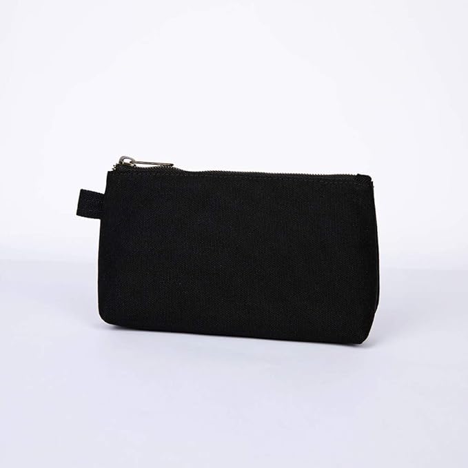 Travel Toiletry Bag for Women Cosmetic Bag with two Dividers Portable Makeup Bag Organizer (Canvas/Black)