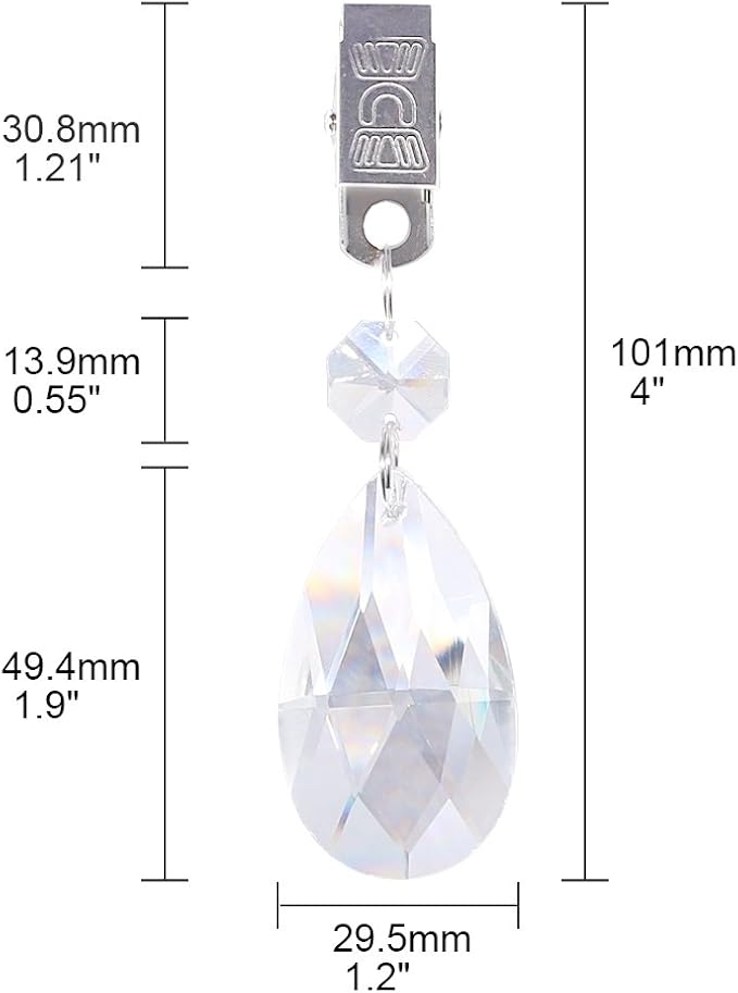 Swpeet Crystal Tablecloth Weights (10 Pcs) with Metal Clip Kit, Square Glass, Windproof, for Outdoor Picnic, Heavy Tablecloth Weights, All-Season, Modern Style